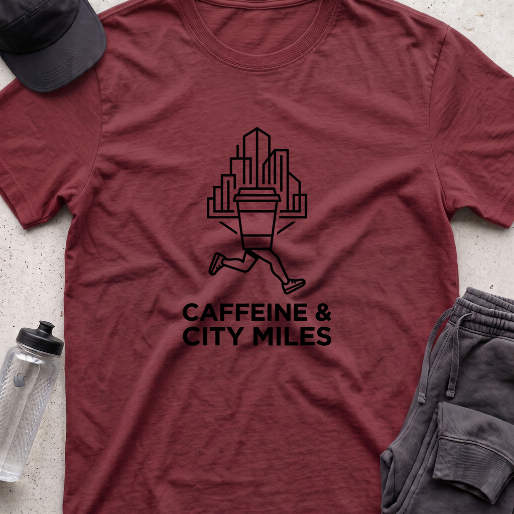 caffeine and city miles T-shirt