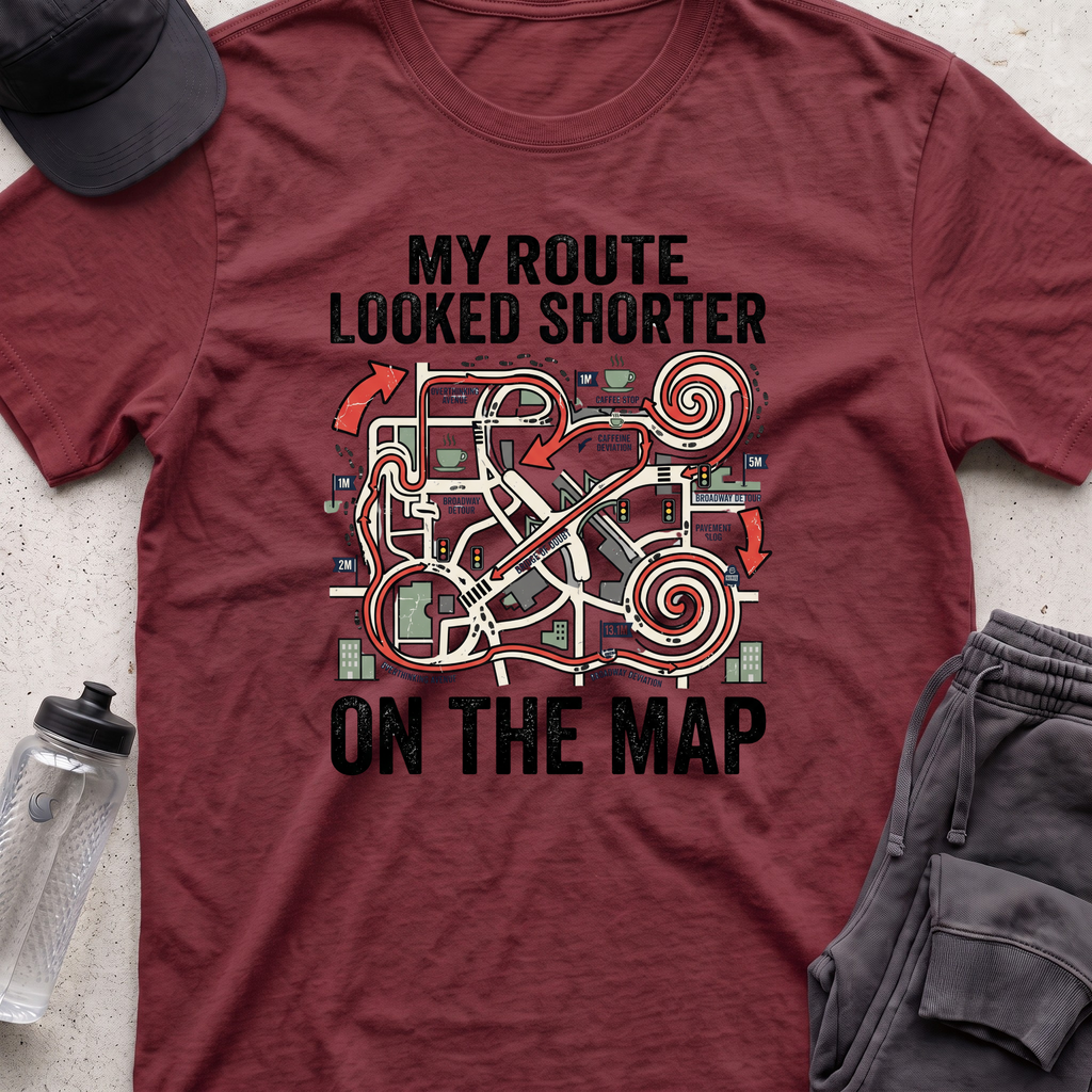 my route looked shorter T-shirt