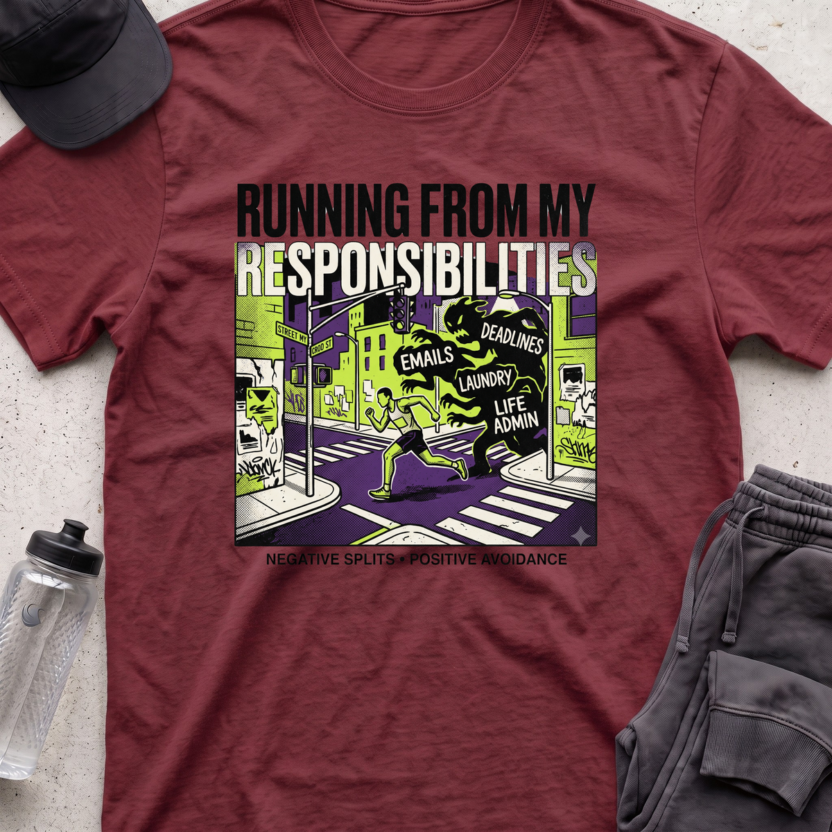 running from my responsibilities T-shirt