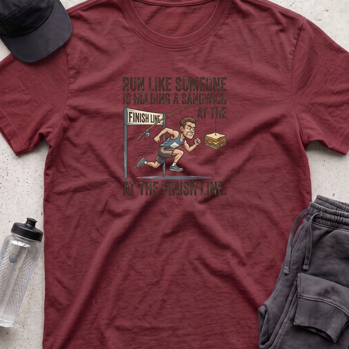 run like someone is holding T-shirt