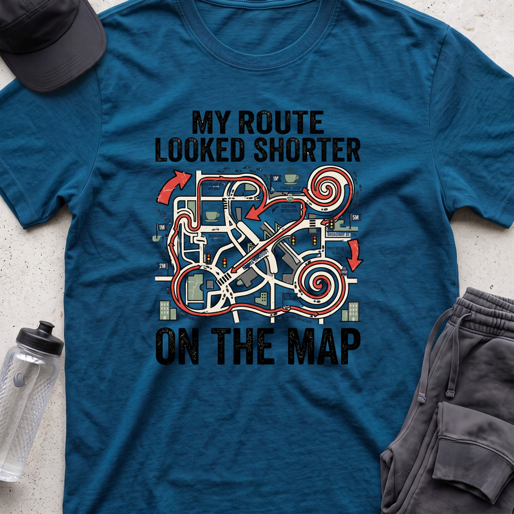 my route looked shorter T-shirt