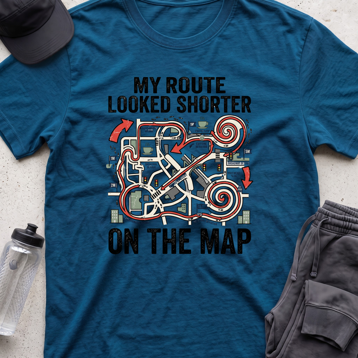 my route looked shorter T-shirt