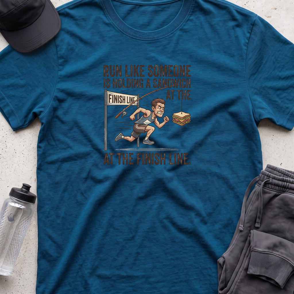 run like someone is holding T-shirt