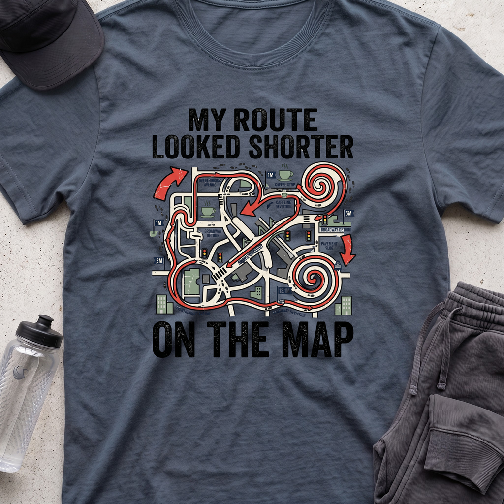 my route looked shorter T-shirt