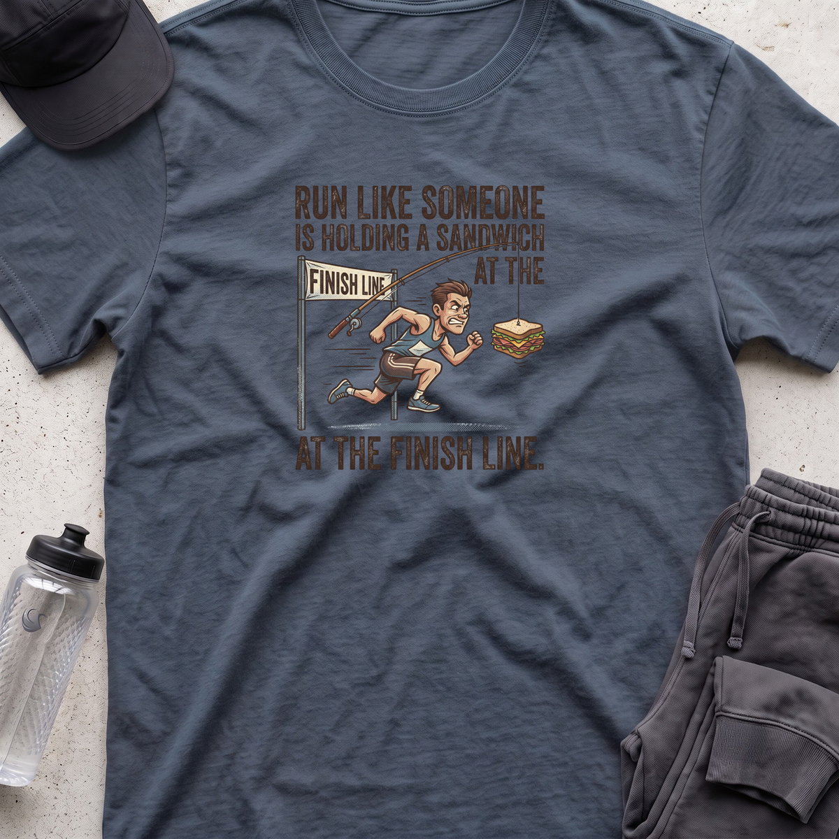 run like someone is holding T-shirt