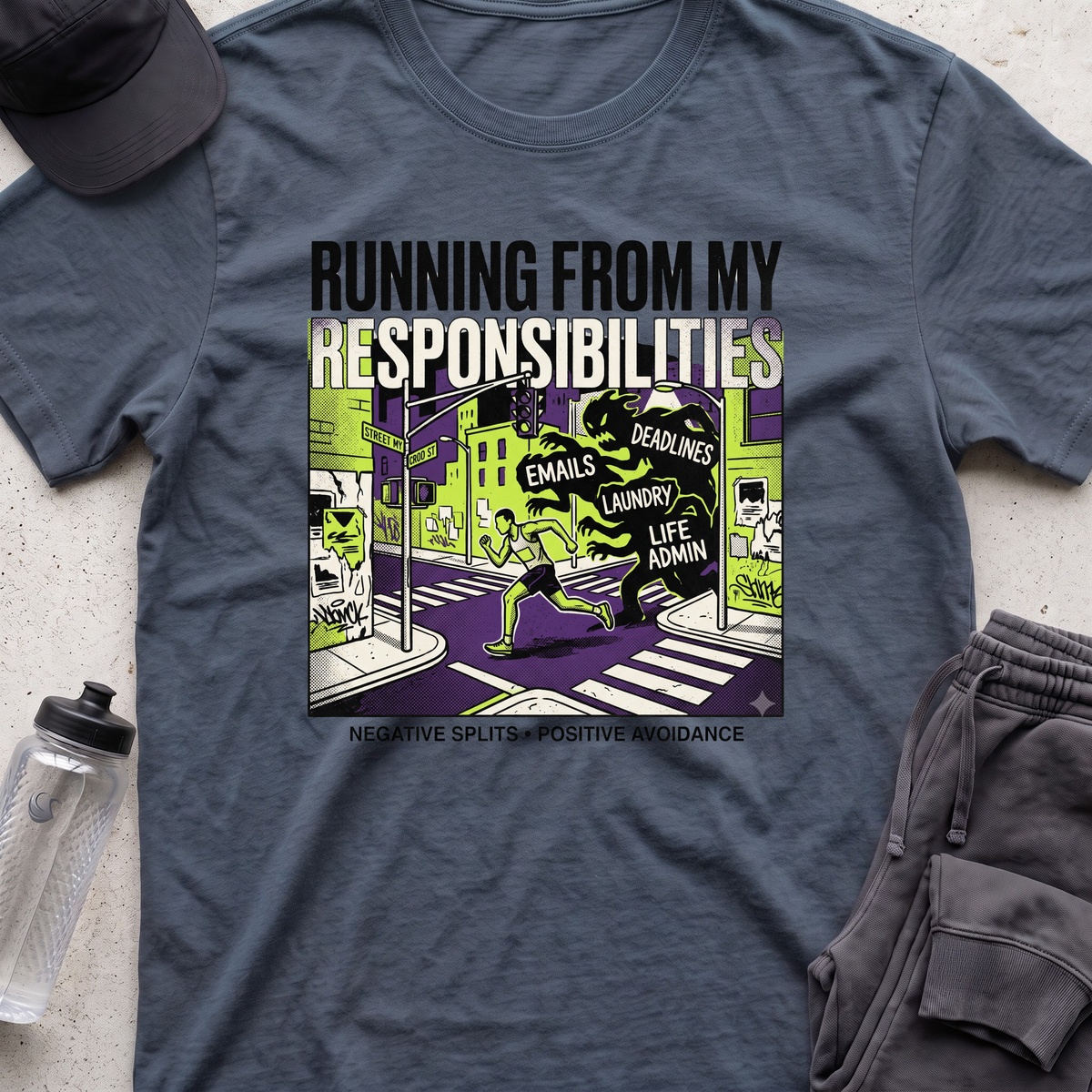 running from my responsibilities T-shirt