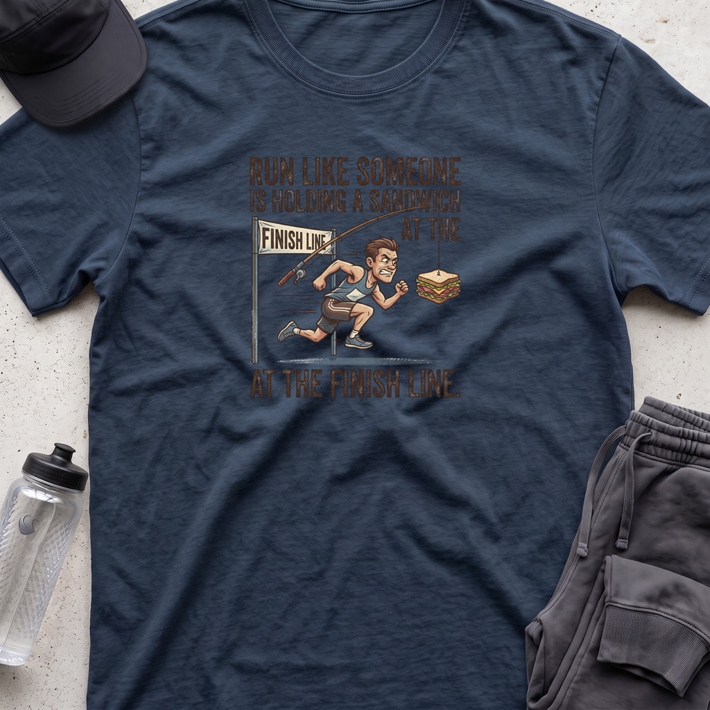 run like someone is holding T-shirt