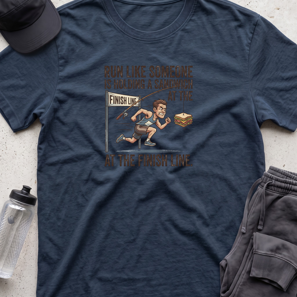 run like someone is holding T-shirt