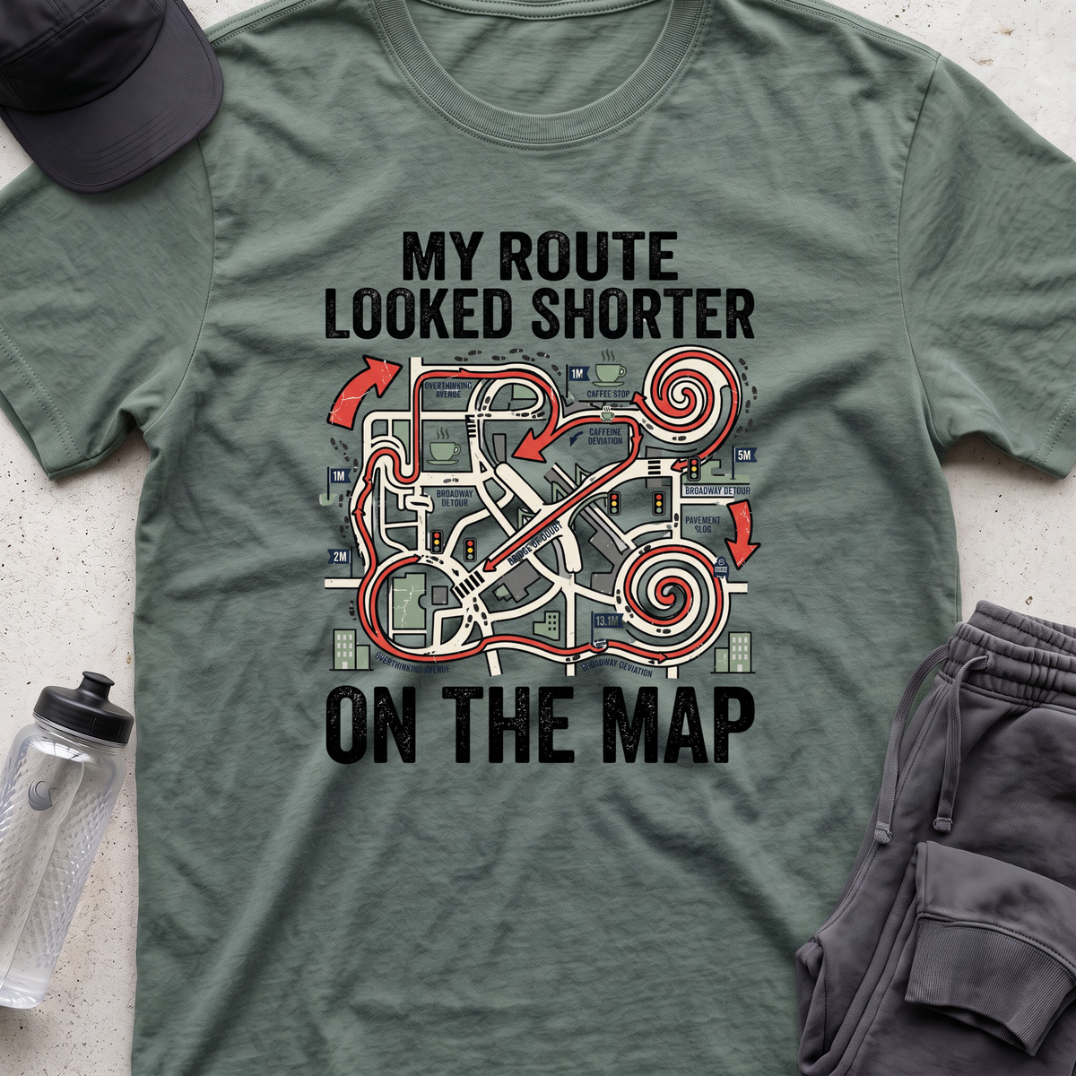 my route looked shorter T-shirt