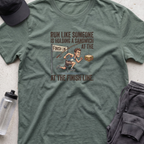 run like someone is holding T-shirt