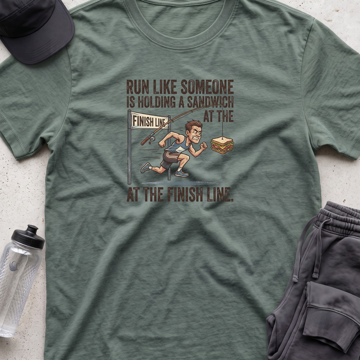 run like someone is holding T-shirt