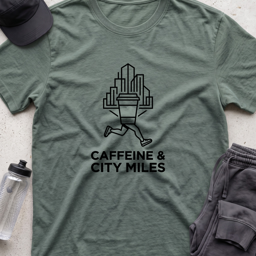 caffeine and city miles T-shirt