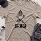 caffeine and city miles T-shirt