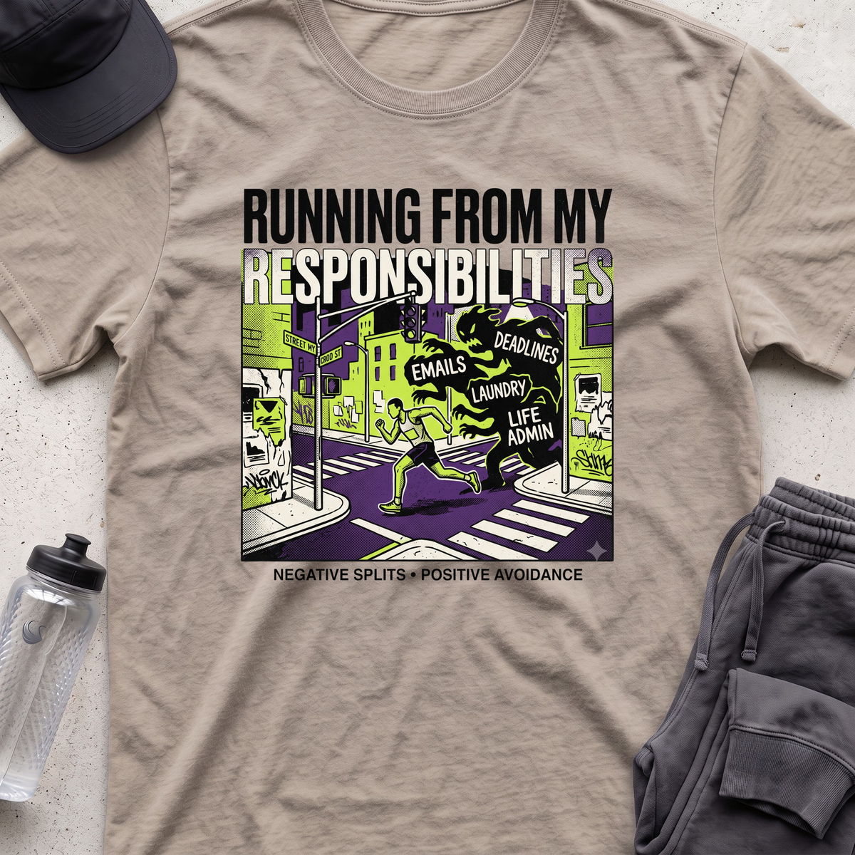 running from my responsibilities T-shirt