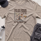 run like someone is holding T-shirt