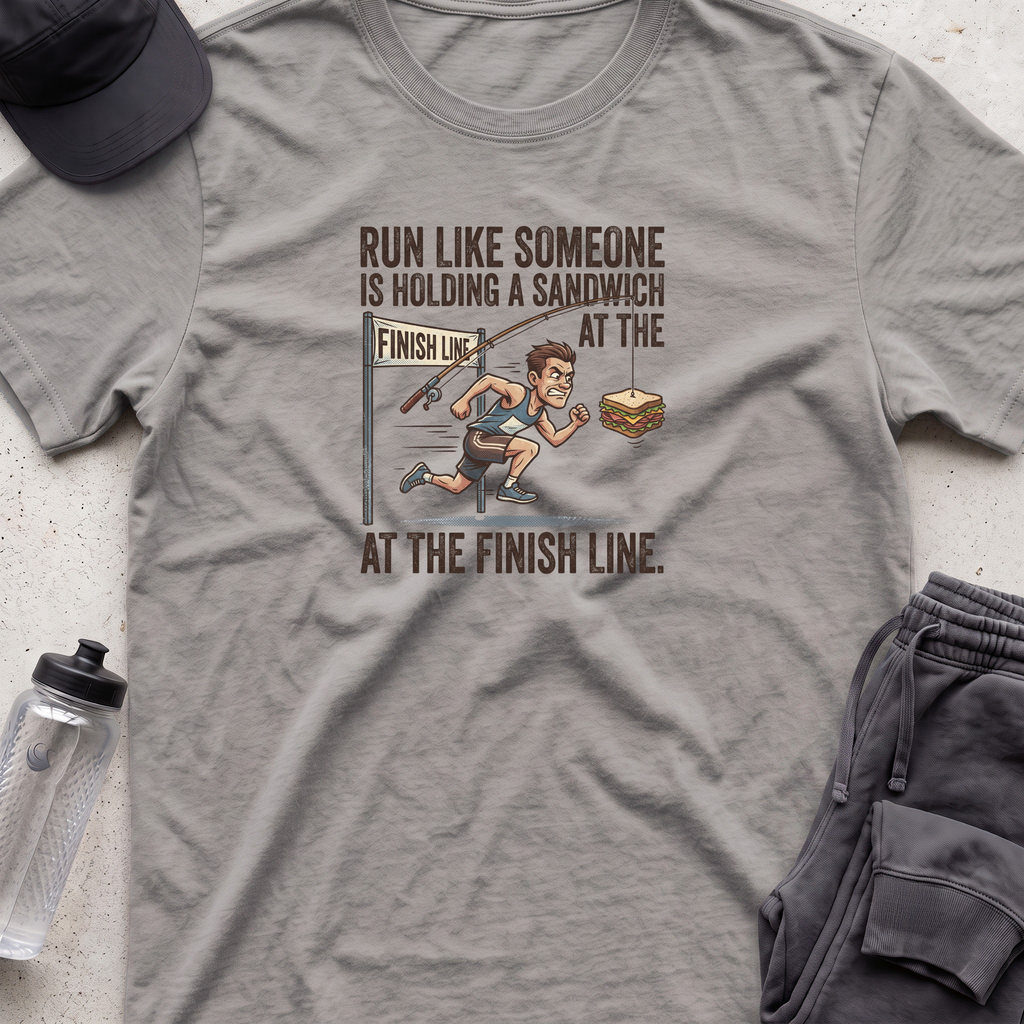 run like someone is holding T-shirt