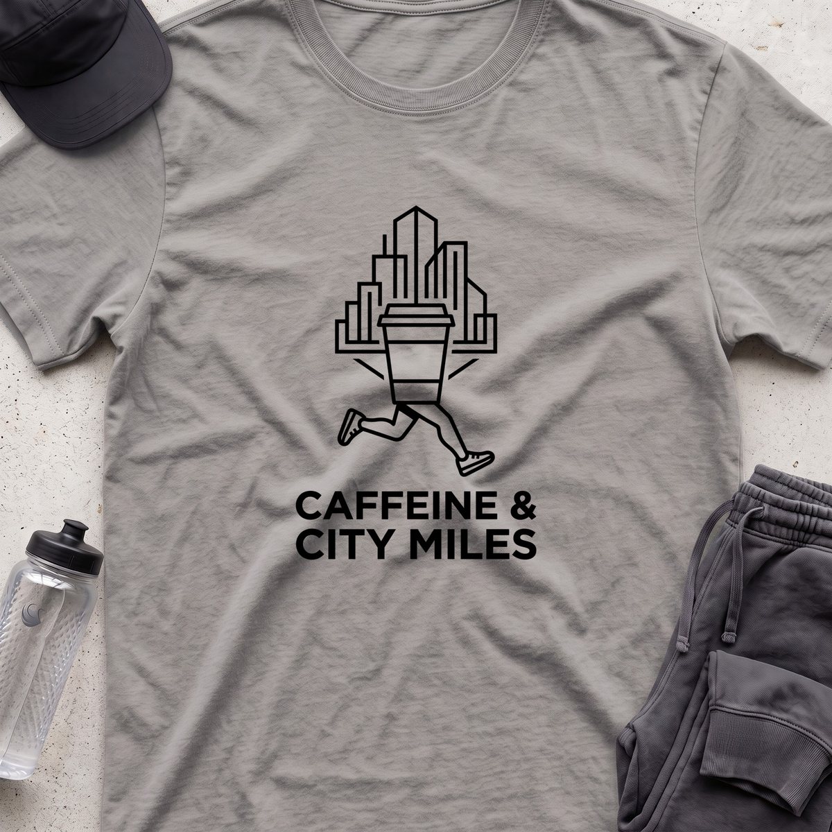 caffeine and city miles T-shirt