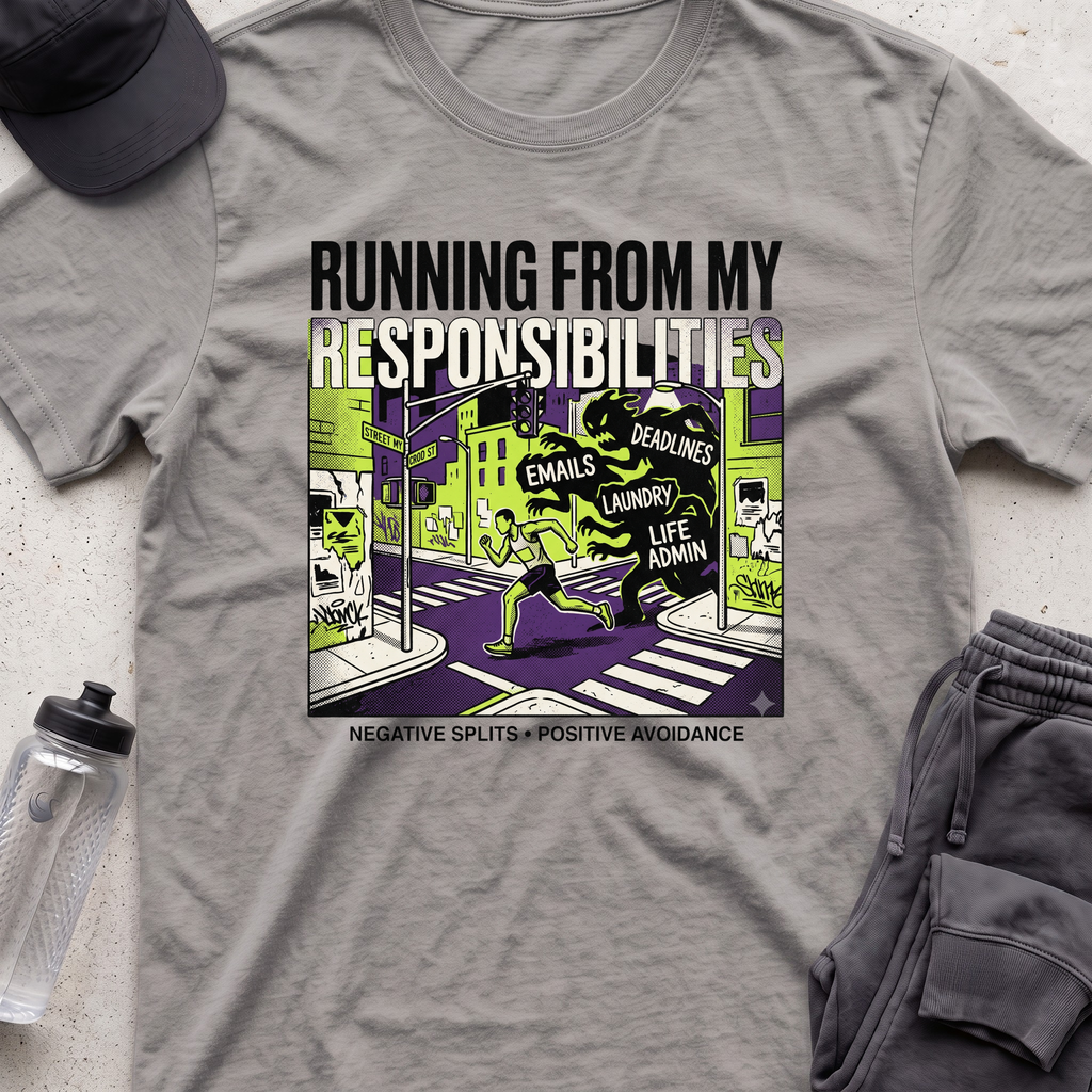 running from my responsibilities T-shirt