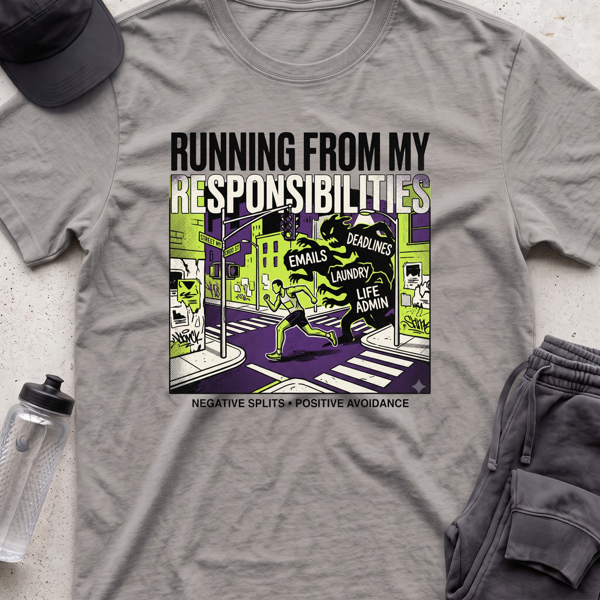 running from my responsibilities T-shirt