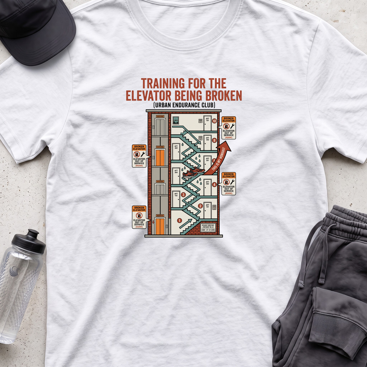 training broke elevator T-shirt