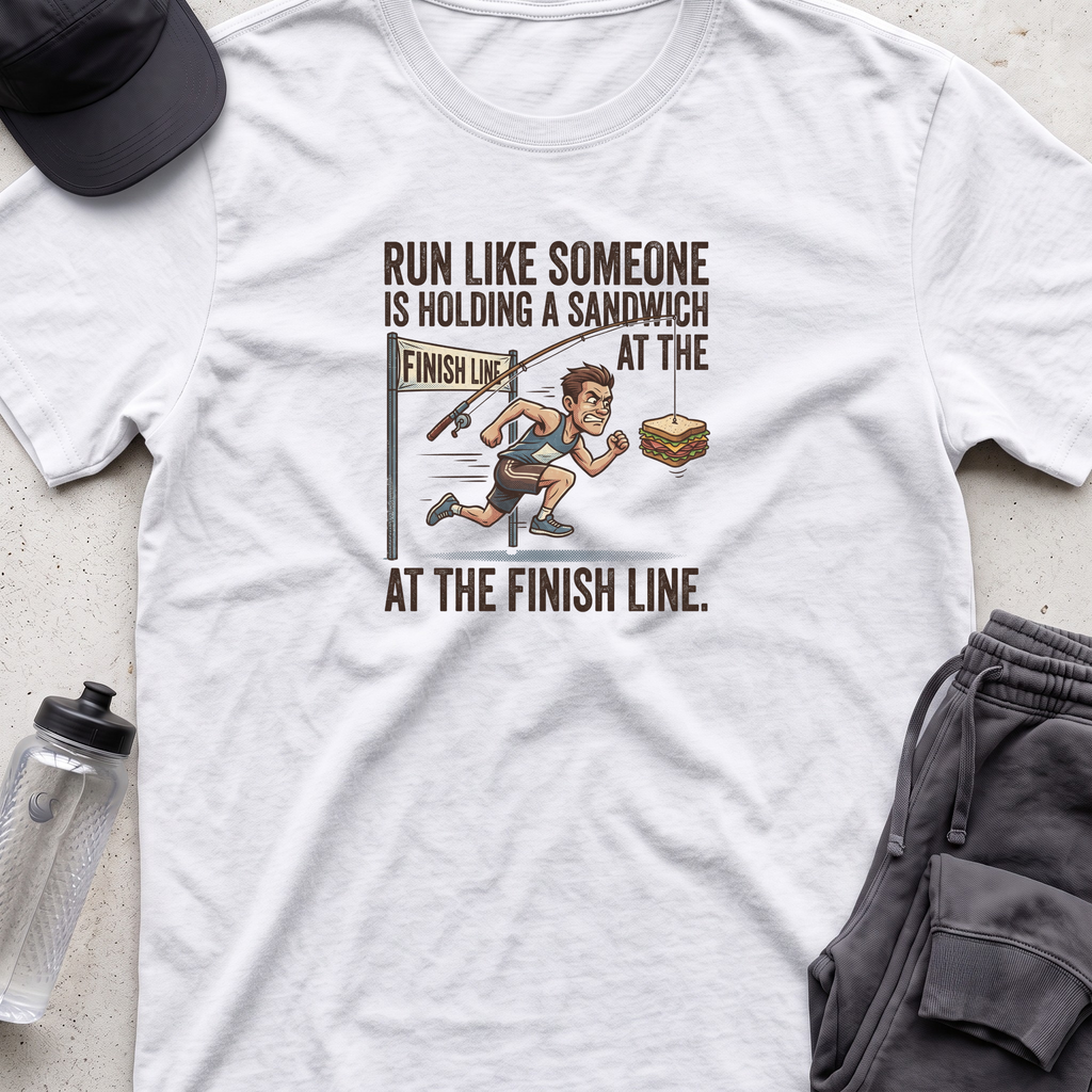 run like someone is holding T-shirt