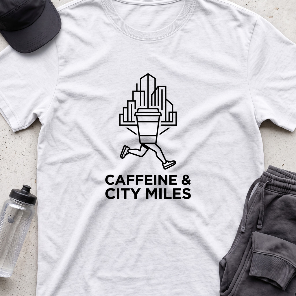 caffeine and city miles T-shirt